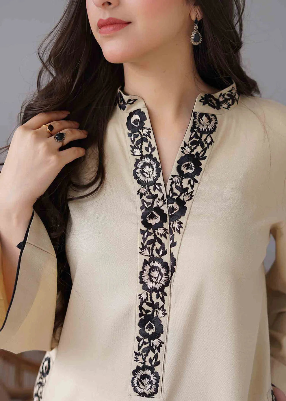 TSS-AS05 3 Piece Unstitched Embroidered Dhanak Suit