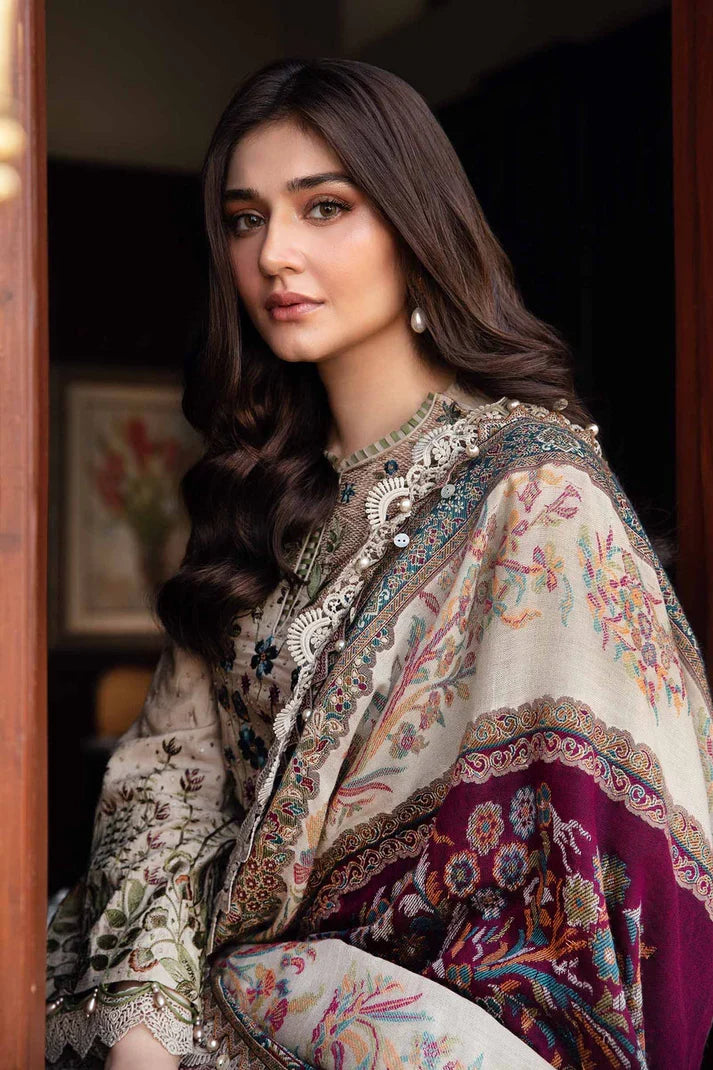 TSS-MB555 3 Piece Unstitched Embroidered Dhanak Suit