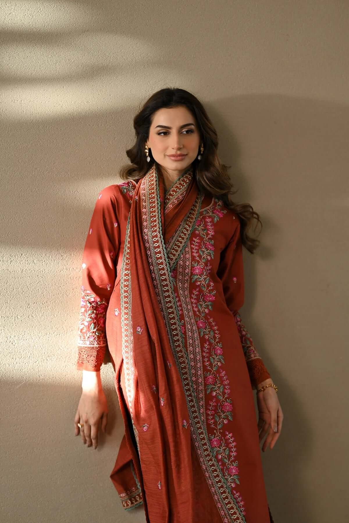 TSS-CO3000 3 Piece Unstitched Embroidered Dhanak Suit