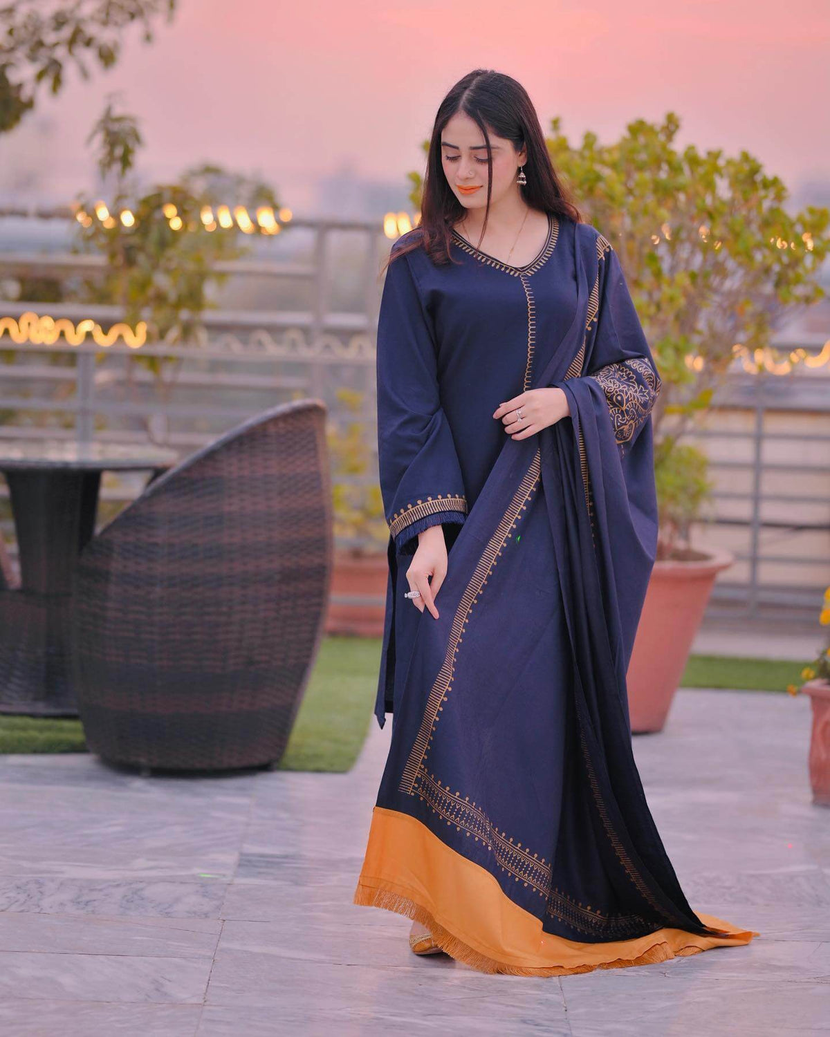 TSS-BR1145 3 Piece Unstitched Embroidered Dhanak Suit