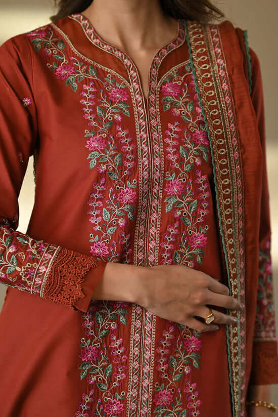 TSS-CO3000 3 Piece Unstitched Embroidered Dhanak Suit