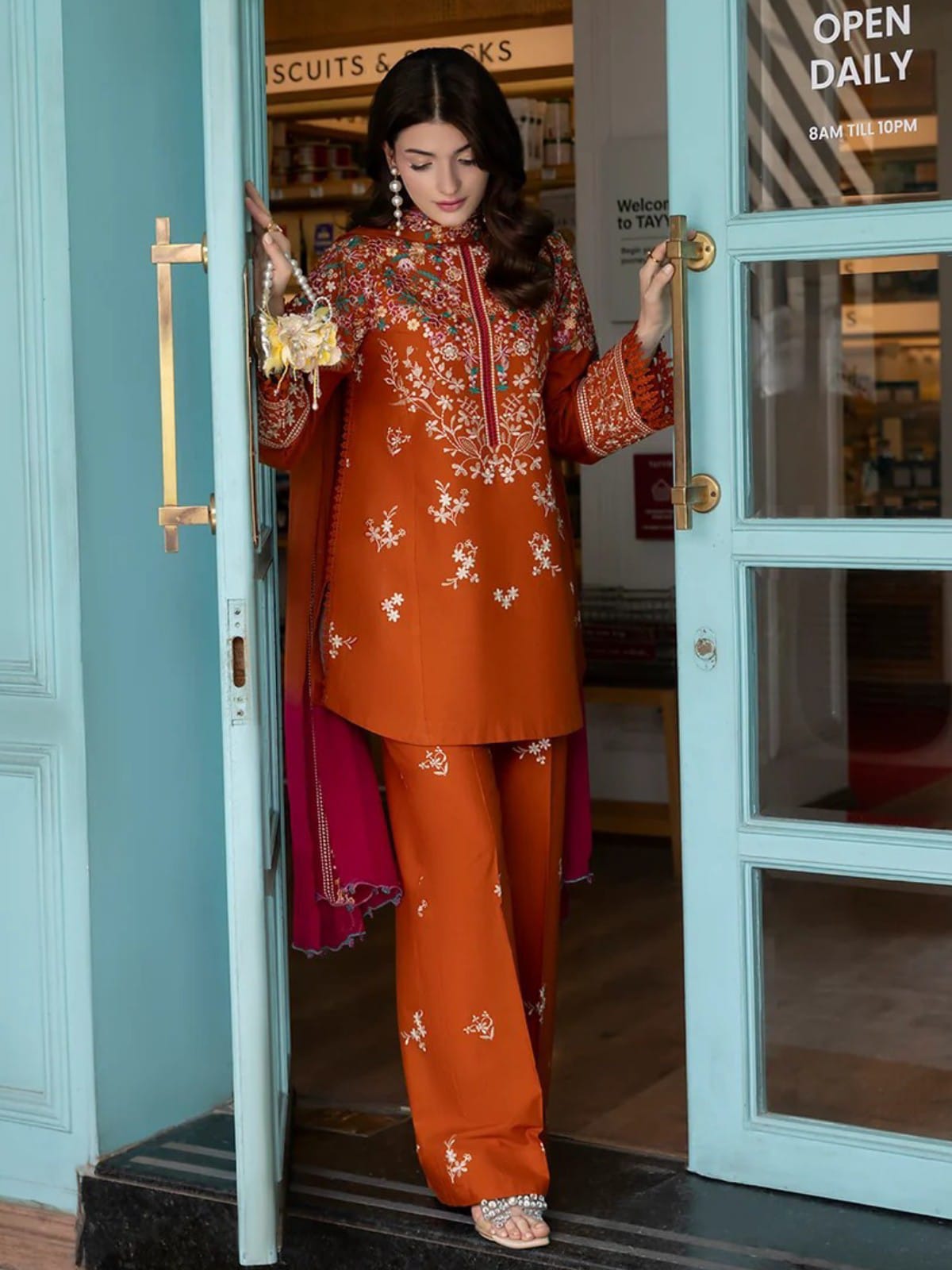 3 Piece Unstitched Embroidered Dhanak Suit BT-3125