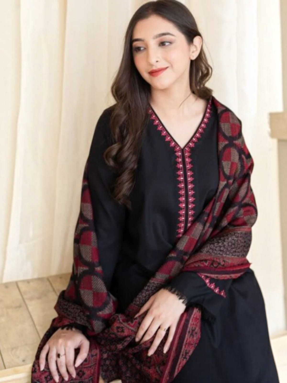 3 Piece Unstitched Embroidered Dhanak Suit BC-835